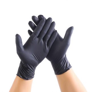 black latex gloves powder free small large